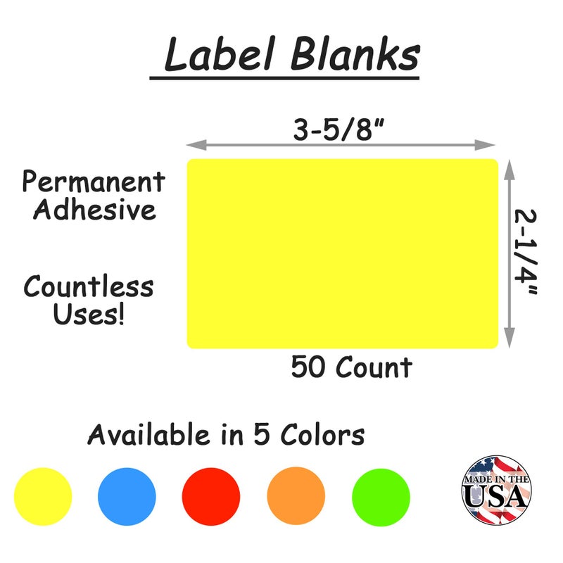 Tag-A-Room Color Coded Labels Yellow Stickers, 2" x 3" 50 Count - Image 2